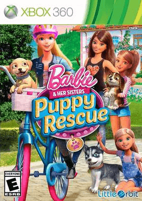 Barbie and Her Sisters: Puppy Rescue box art for Xbox 360
